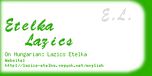 etelka lazics business card